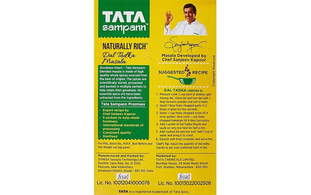 Tata Sampann Natural Rich Dal Tadka Masala   Box  100 grams